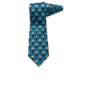 Wolfmark Neckwear Albert Einstein Cartoon Novelty Necktie 100% Silk